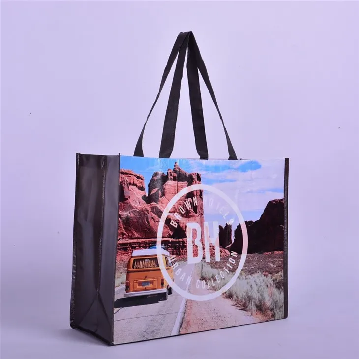 برانڈڈ غیر بنے ہوئے گروسری بیگ